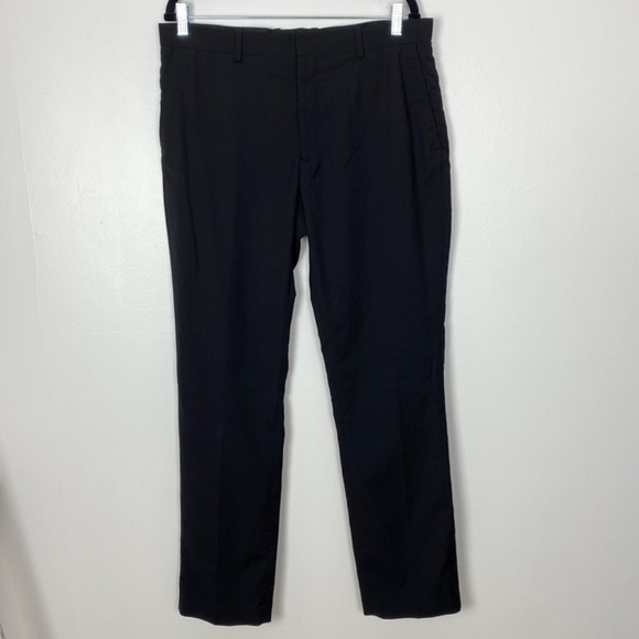 H&M Dress Pants Mens 36 Regular Fit Black Flat Front Straight Leg Trousers - Picture 1 of 14